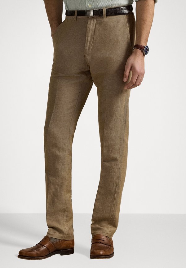 STRAIGHT FIT HOUNDSTOOTH TWILL TROUSER - Trousers - vintage khaki