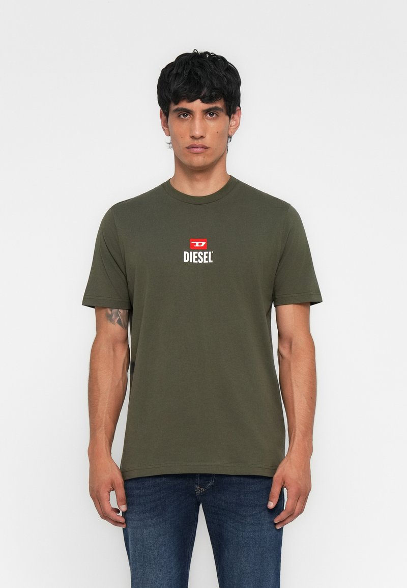 Diesel T-shirt print donkergroen