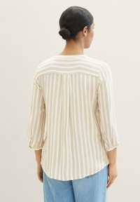 TOM TAILOR Pusero - beige offwhite stripe