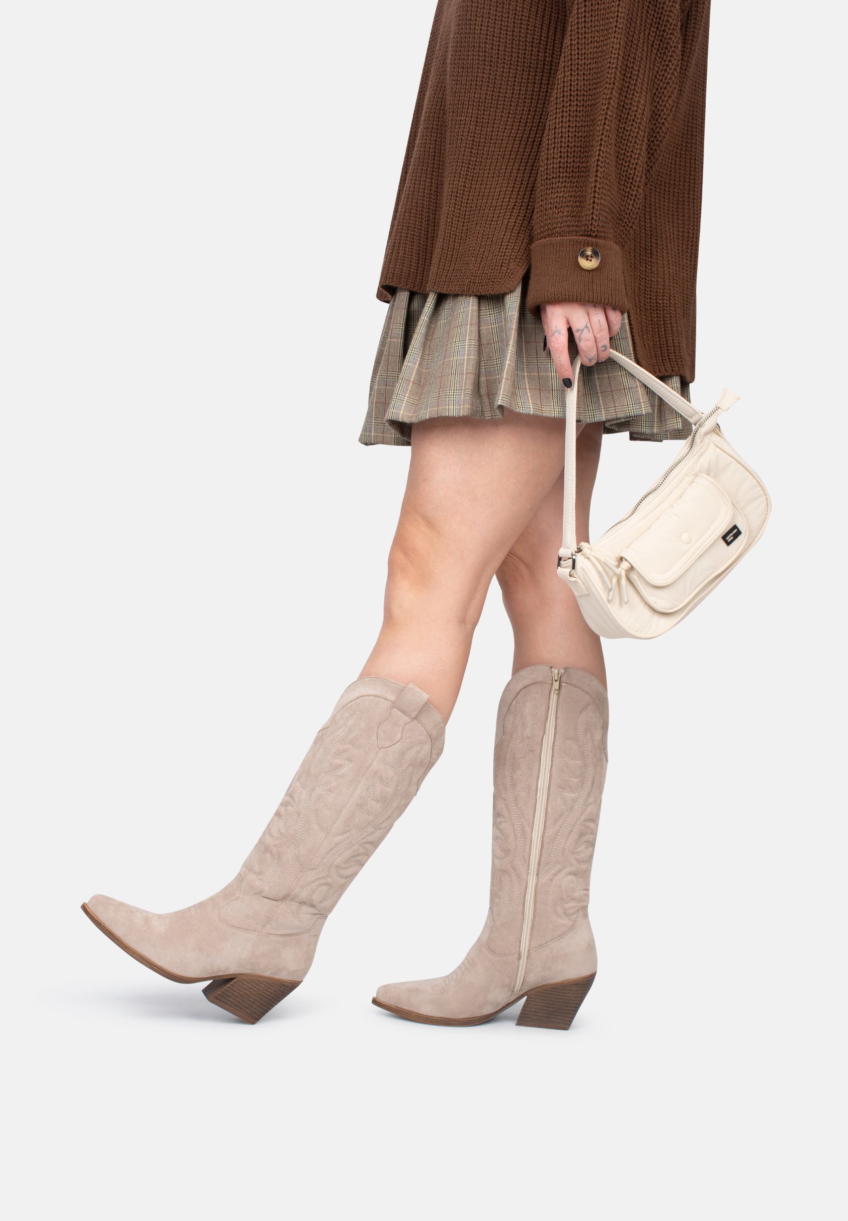 Posh by Poelman WESTERN Cowboy/Biker boots beige Zalando
