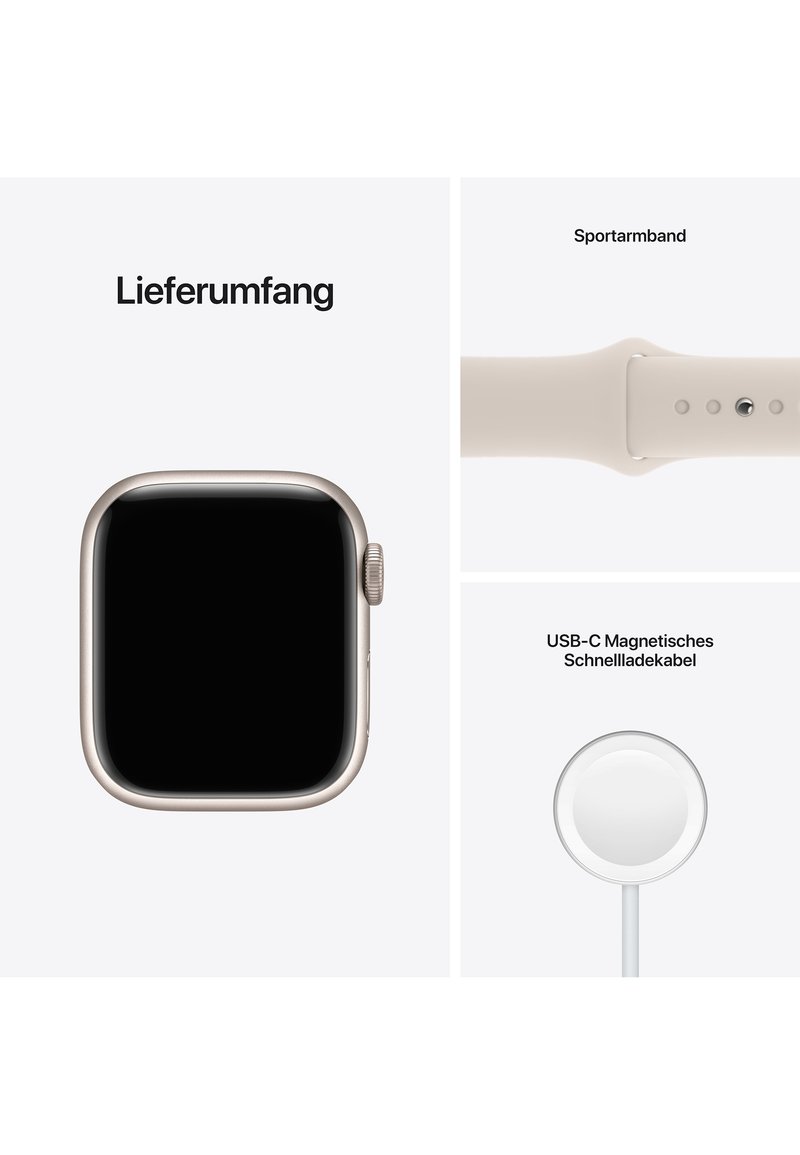 Herren Bälle & Schläger | Apple APPLE WATCH SERIES 7 41MM (GPS) Smartwatch starlight/goldfarben - FL07560 Herren Bälle & Schläger | Apple APPLE WATCH SERIES 7 41MM (GPS) Smartwatch starlight/goldfarben - FL07560