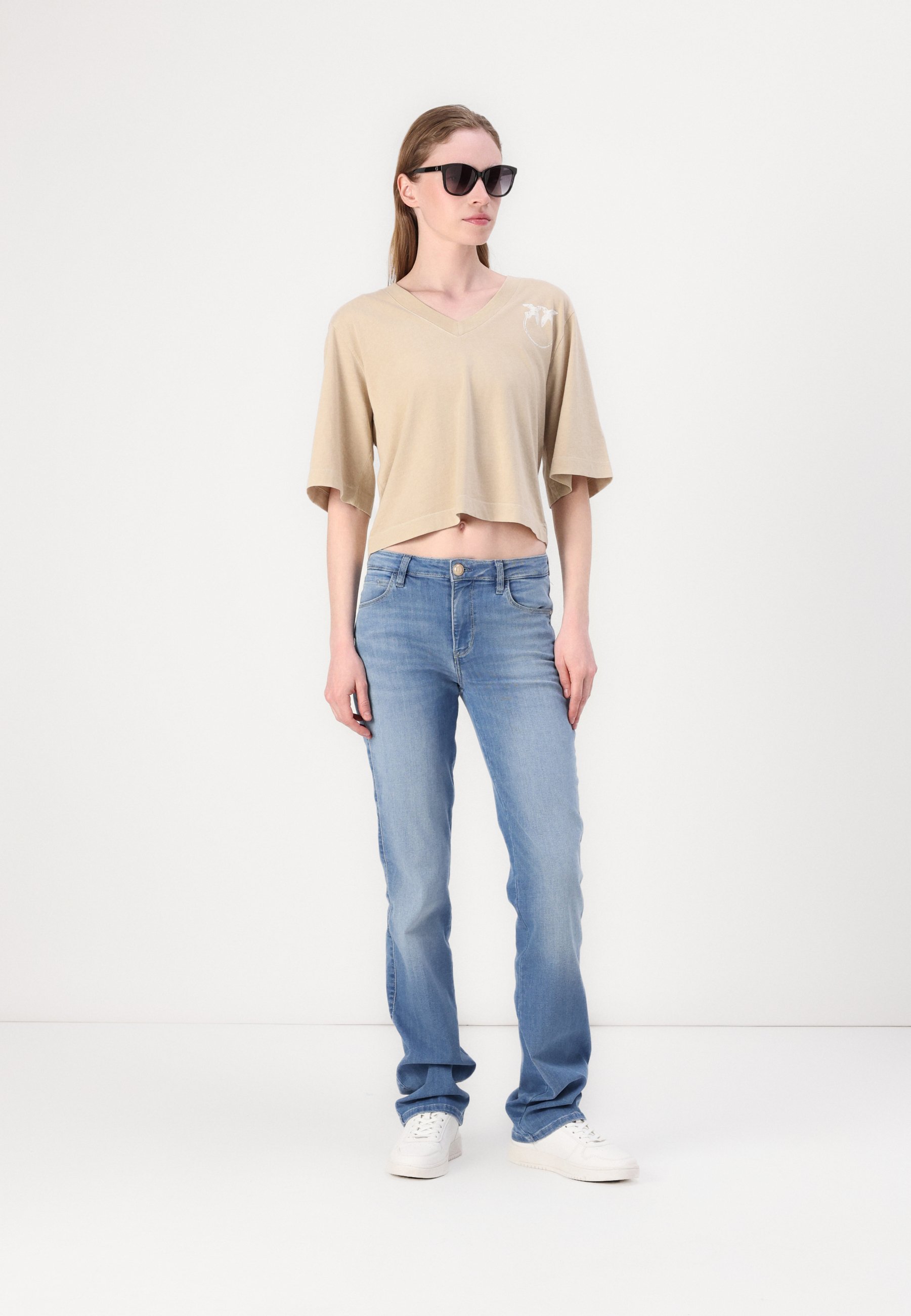 売れ筋商品|||ピンコ Tシャツ レディース トップス SUEZ CON BANDA LOGATA - Print T-shirt - cement beige Pinko SUEZ CON BANDA LOGATA - Print T-shirt - cement beige