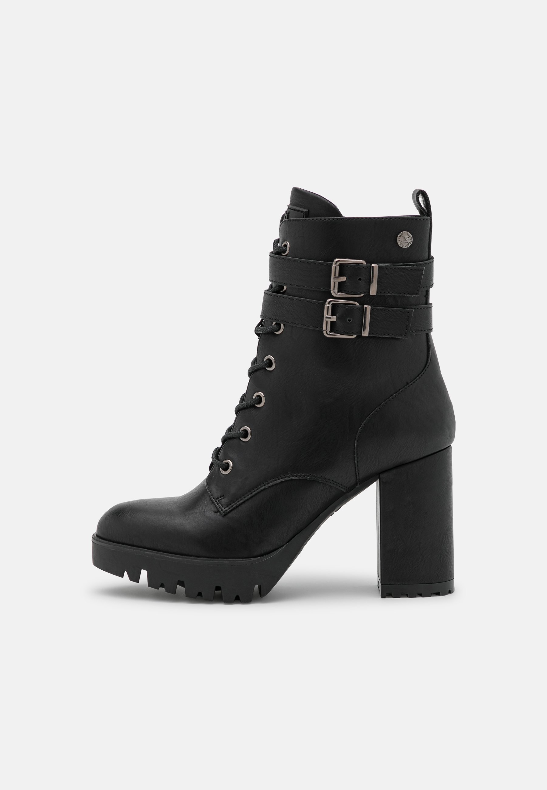 XTI Enkellaarsjes met hoge hak - black/zwart - Zalando.nl