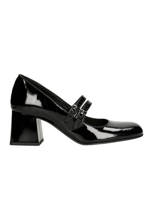 Ankle strap ballet pumps - black