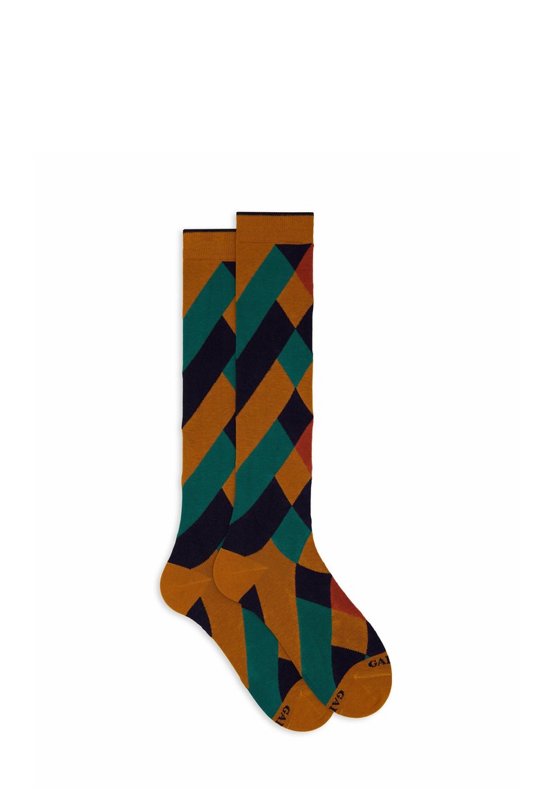 Gallo WITH COLOURED GEOMETRIC MOTIF - Calzettoni - curry
