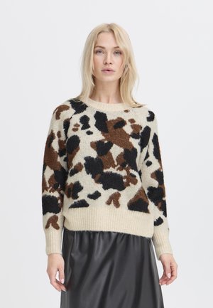 BYOMEA COW LONG SLEEVE - Maglione - birch cow jacqaurd