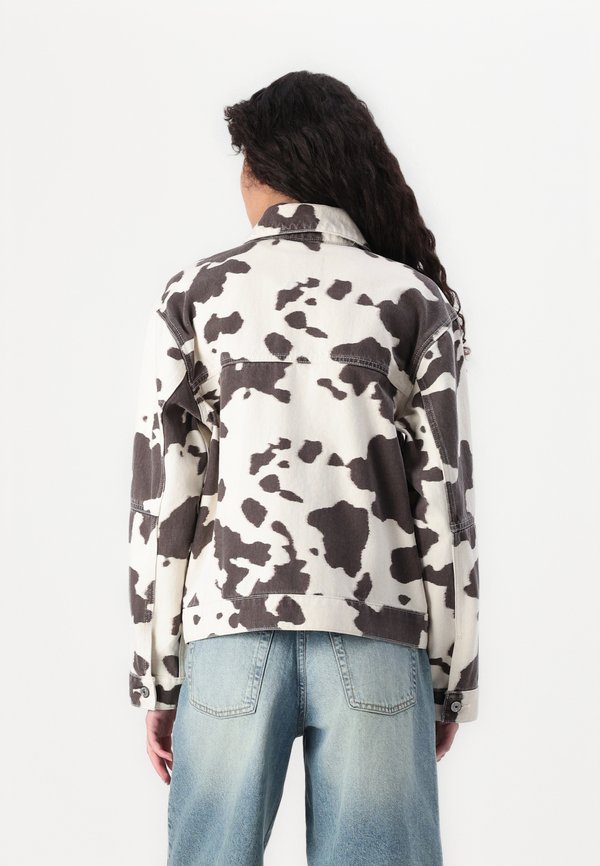 CLEAN ZIP FRONT JACKET COW PRINT - Denim jacket4