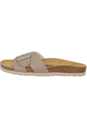 TINOS - Pantolette flach - beige matt