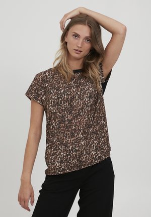 BYPANYA LEO TSHIRT 2 - Camiseta estampada - tannin mix