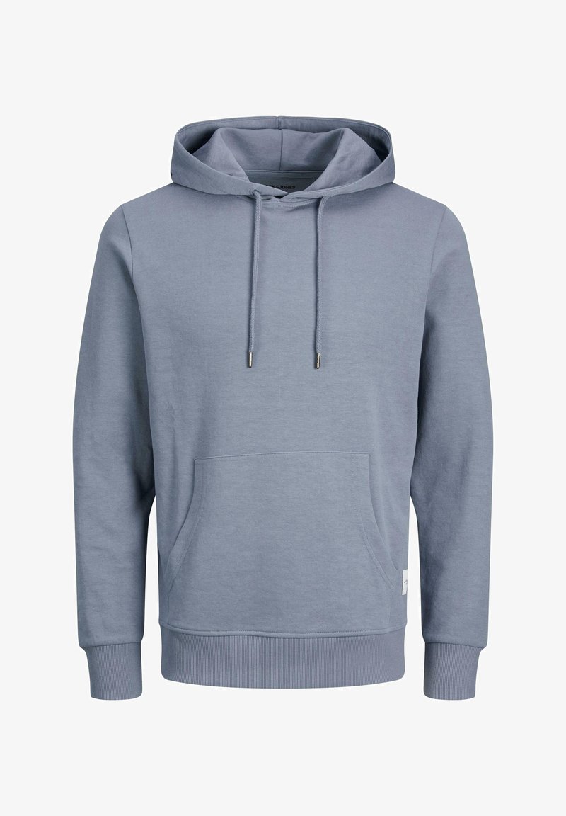 Sweat à capuche bleu clair à enfiler avec poche kangourou frontale, capuche à cordon réglable et poignets et ourlet côtelés.