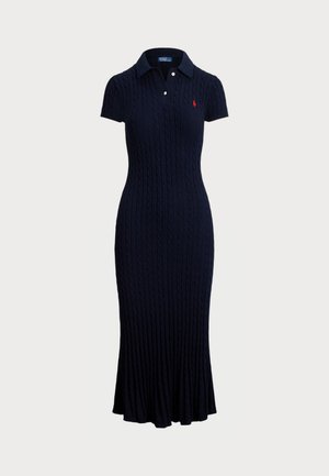 Polo Ralph Lauren CABLE KNIT POLO DRESS - Jumper dress - hunter navy
