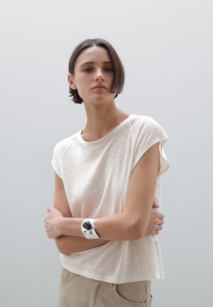 Massimo Dutti LLIGHTWEIGHT RIBBED - T-shirt basic - yellow