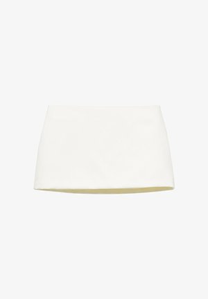 PULL&BEAR, SATIN - MINI SKIRT - A-snit nederdel - white