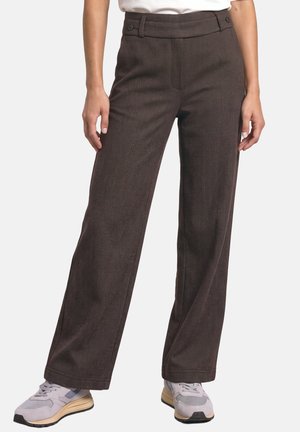 Street One, HIGH WAIST WIDE LEG HOSE MIT KNOPFDETAIL - Pantalon classique - black coffee