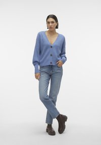 Vero Moda VMLEA V NECK CUFF - Cardigan - coronet blue