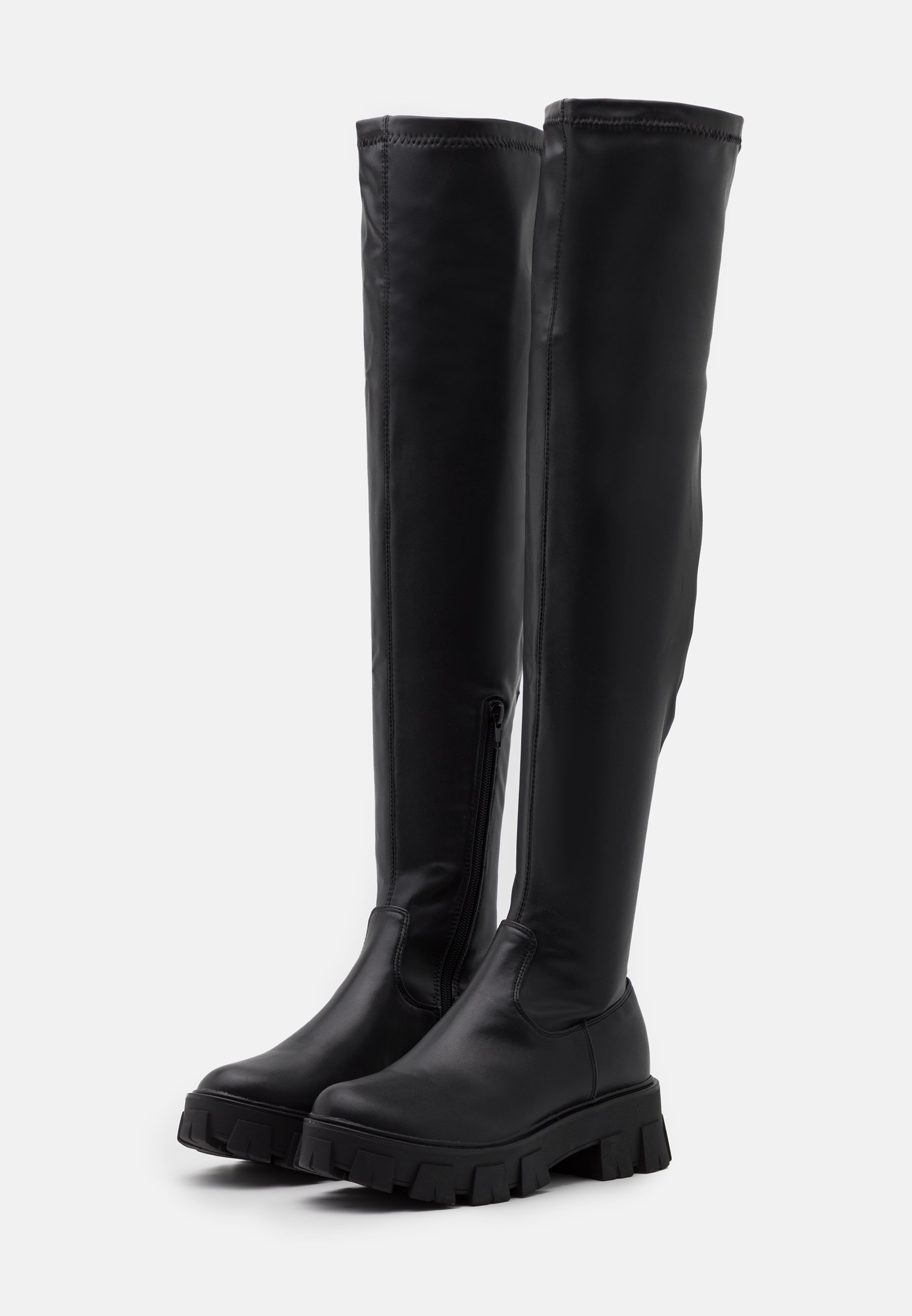 Missguided CHUNKY SOLE THIGH HIGH BOOTS 