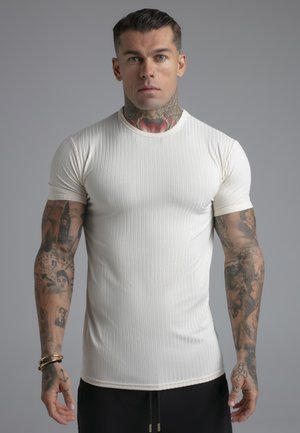 SIKSILK, MUSCLE FIT  - T-Shirt basic - ecru
