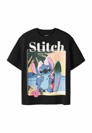 Name it NKFAFTINA STITCH SS NREG TOP BOX WDI - T-shirt imprimé - black