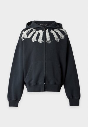 Palm Angels, BIG NECK LOGO ZIP LOOSE - Zip-up sweatshirt - black/off white