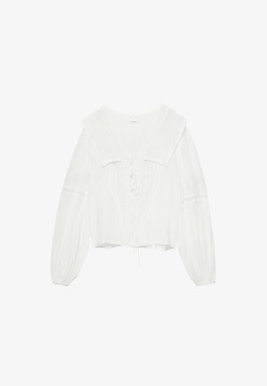 PULL&BEAR, LACE TRIM - BLOUSE - Blouse - white