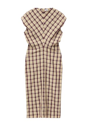 & OTHER STORIES, & OTHER STORIES CAP SLEEVE MIDI DRESS - Robe de jour - dark red yellow