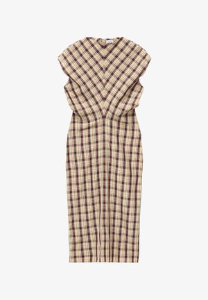 & OTHER STORIES, & OTHER STORIES CAP SLEEVE MIDI DRESS - Day dress - dark red yellow