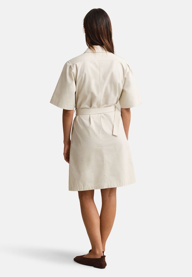 knee length dresses for ladies Shop GANT Women Beige Midi Linen Dress Online – Iconic India main image 0