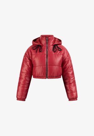 Punttumu punjap jacket punnet punnyn, villa yhdehtävä hiha, ja mustat nyörit. Sisältää vetoketjun edessä ja ribbipäät.