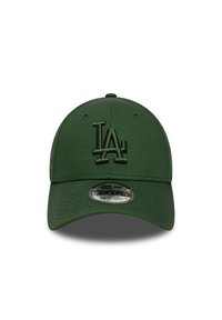 Πράσινο ρυθμιζόμενο καπέλο μπέιζμπολ με κεντημένο λογότυπο "LA" στο μπροστινό μέρος, με δομημένο στέμμα και καμπυλωτή γείσο.