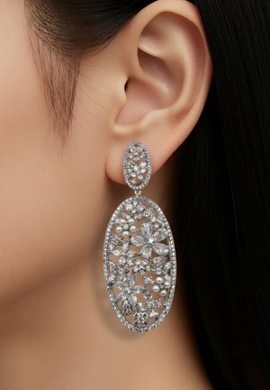 HEBE JEWELS, PARTY & WEDDING - Ohrringe - weiss & silver-coloured