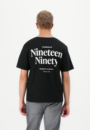 JJNINETY TEE CREW NECK - Print T-shirt - black