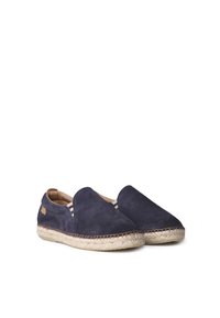 Tumesuede espadrillid jute tallaga, ümarate varvaste ja elastsete külgpanelidega, mis võimaldavad mugavat jalga libistamist.