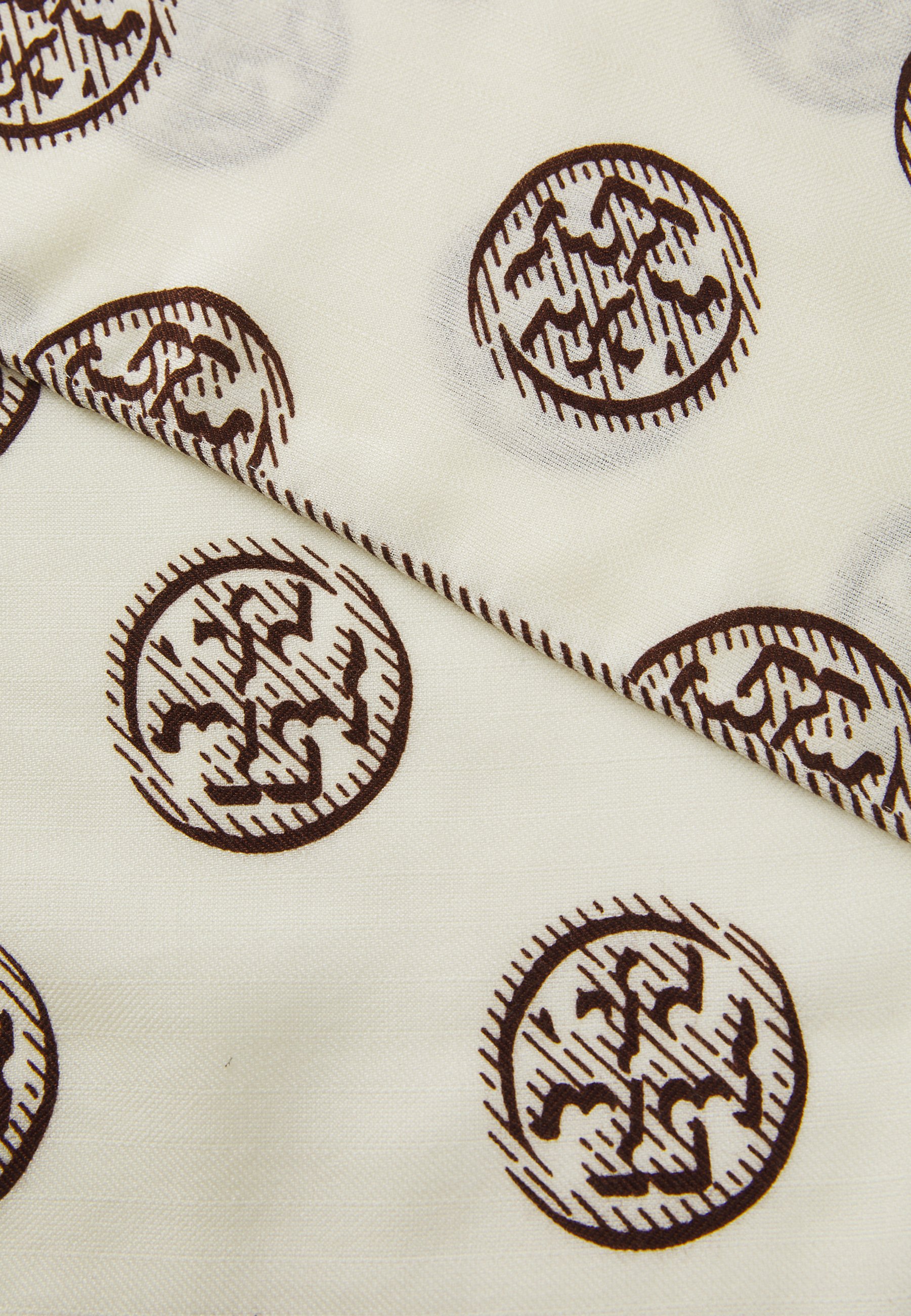 Tory Burch MEDALLION LOGO OBLONG - Scarf - chocolate/off