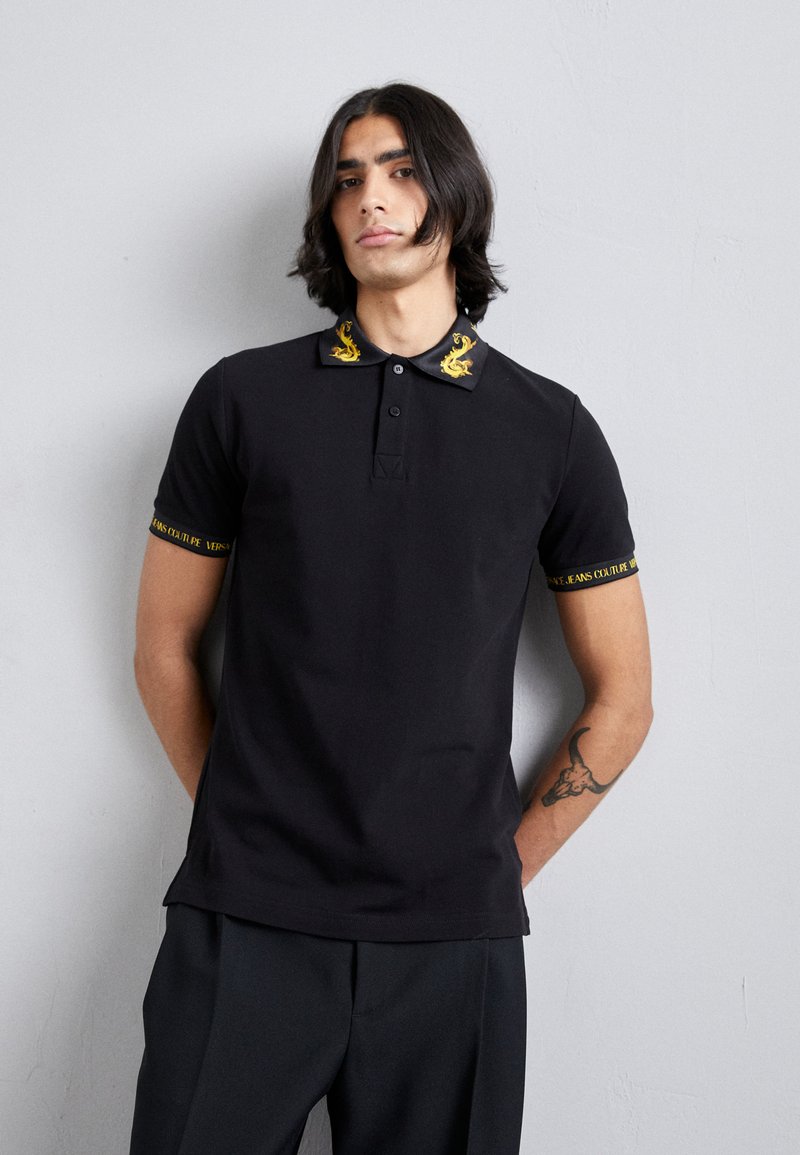 Versace Jeans Couture - WATERCOLOR COLLAR - Poloshirt - black/gold, Vergrößern