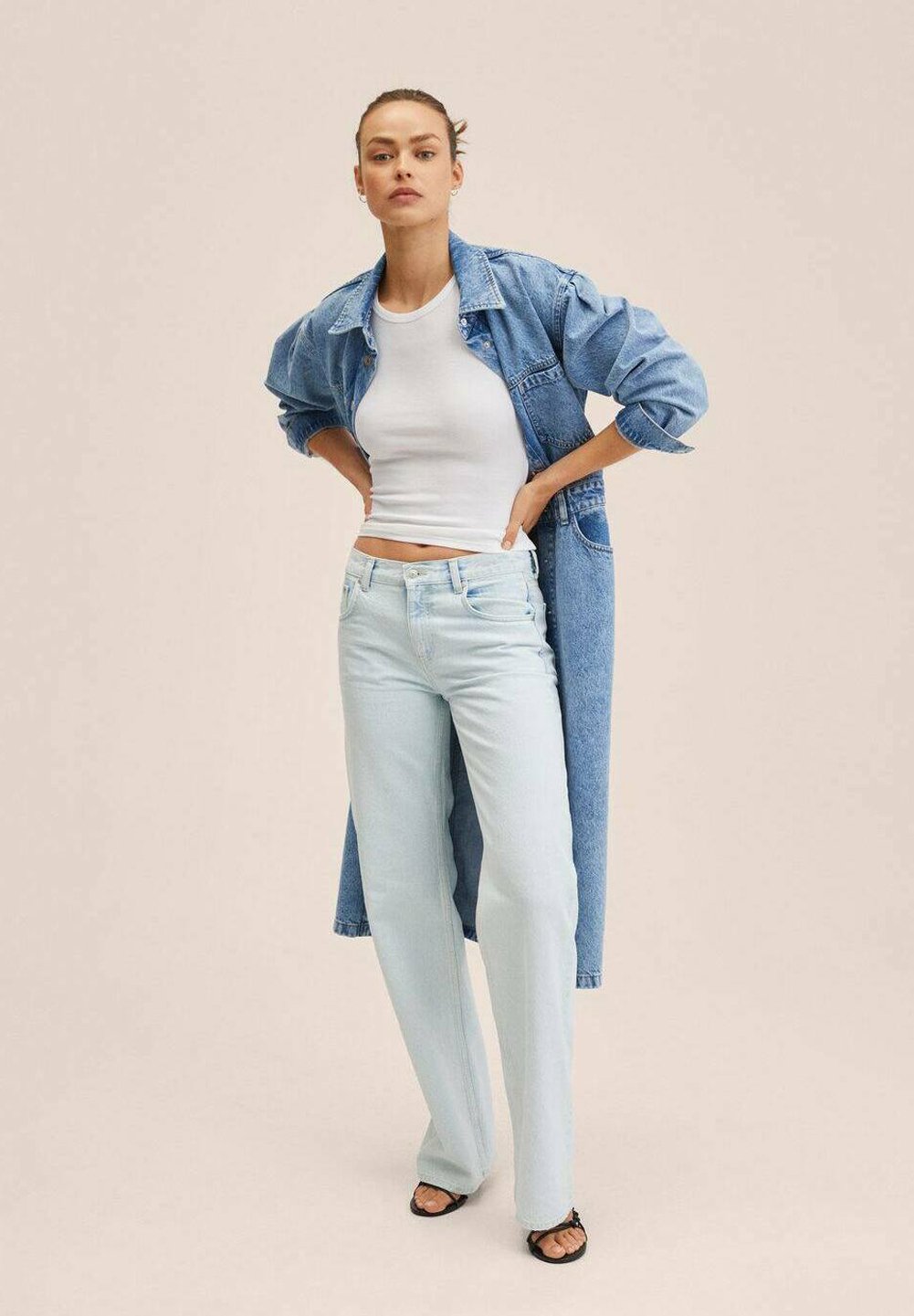 Mango ELOISE - Vaqueros a campana - rozbielony niebieski/azul - Zalando.es