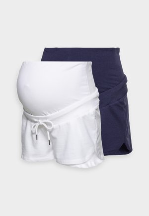 Even&Odd Maternity 2 PACK - Shorts - white/dark blue