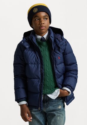 RIPSTOP DOWN HOODED JACKET - Pūkinė striukė - newport navy