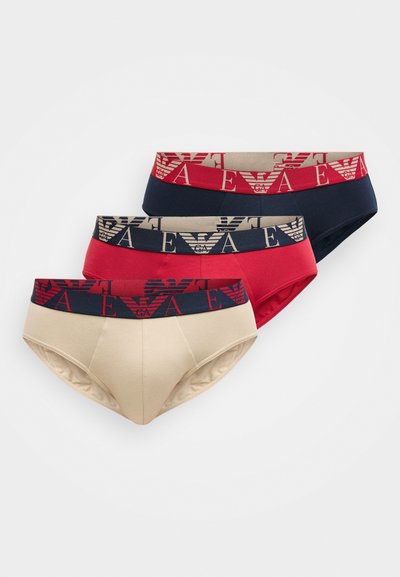 Emporio Armani BOLD MONOGRAM PARTE BASSA BRIEFS 3 PACK - Trumpikės - blue/scooter