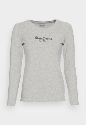 Jasnoszara longsleeve z miękkiej bawełny, z okrągłym dekoltem i czarnym tekstem logo "Pepe Jeans LONDON" z przodu.