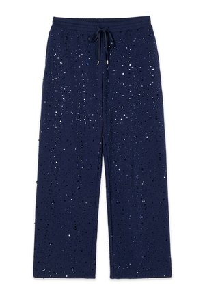 Oltre, JOGGERS IN FELPA CON PAILLETTES - Pantalones deportivos - blu