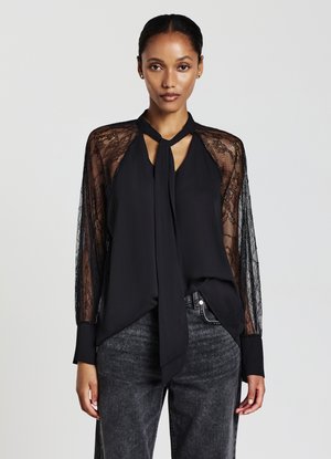 FIOCCO MANICHE - Bluse - ultrablack