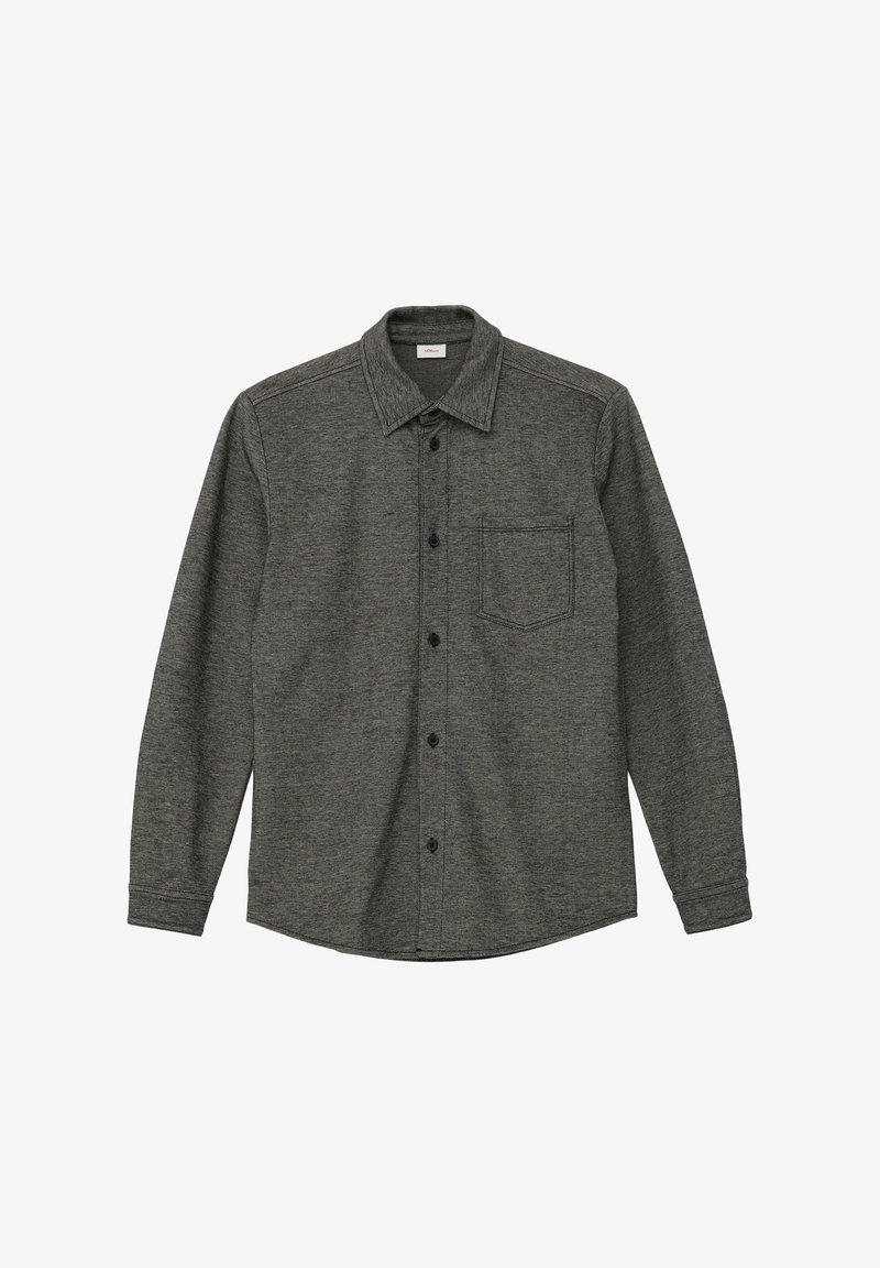 s.Oliver STRUKTUR - Overhemd - schwarz