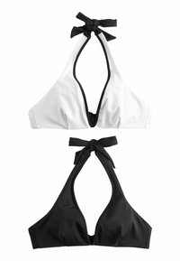 Next REVERSIBLE HALTER PLUNGE - REGULAR FIT - Bikini felső - black white