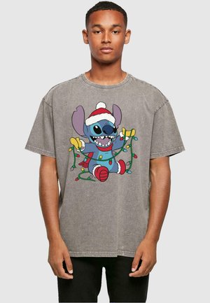 LILO AND STITCH - CHRISTMAS LIGHTS ACID WASHED - T-shirt imprimé - asphalt