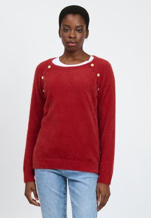 INFLUENCER FLUFFY BEJEWELED - Strickpullover - cognac