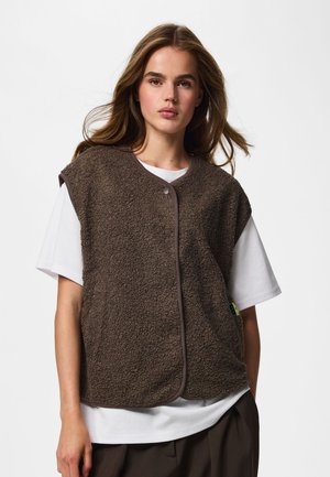 Pieces, PCKATTY TEDDY VEST NOOS BC - Veste sans manches - morel