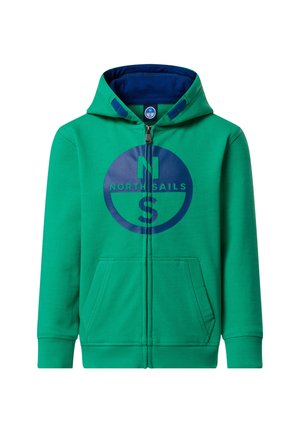 FULL-ZIP HOODIE WITH MAXI LOGO - Sweatjacke - garden green