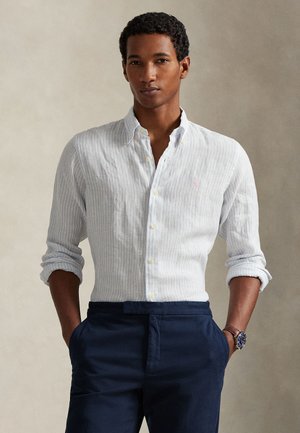 SLIM FIT STRIPED LINEN SHIRT
 - Πουκάμισο - 7188a white blue