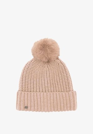 Loevenich, KNIT BEANIE WITH FAUX FUR POMPOM - Beanie - biscuit