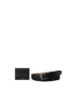 Calvin Klein, LEATHER CARDHOLDER AND BELT GIFT SET - Портфейл - black